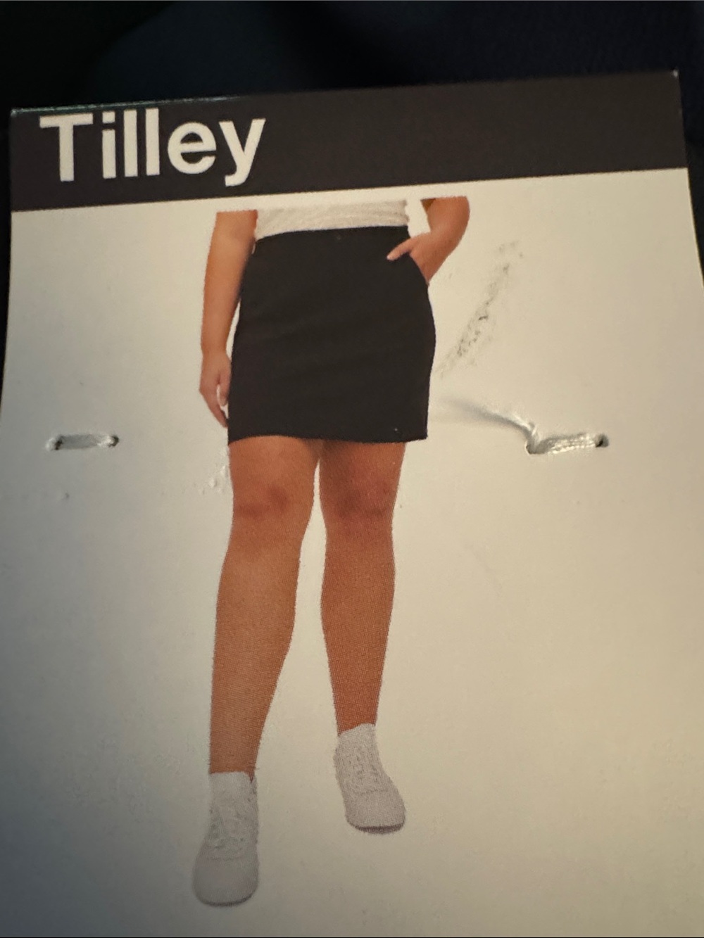 Women's Black Casual Mini Skort with built-in shorts